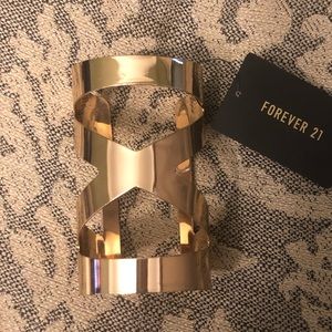 4” long gold color cross-cross Cuff bracelet
